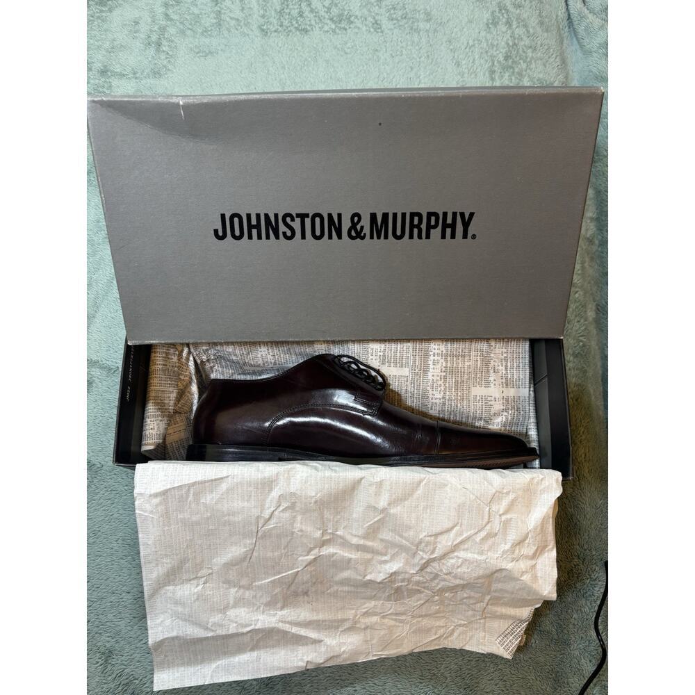 Johnston & Murphy Emery Cap Cordovan Oxford Men's Dress Shoes Cap Toe 9.5M